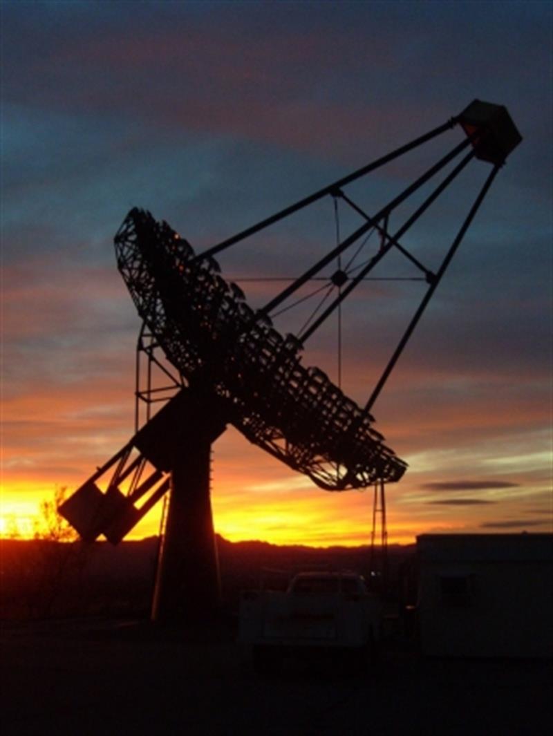 Telescope at sunset