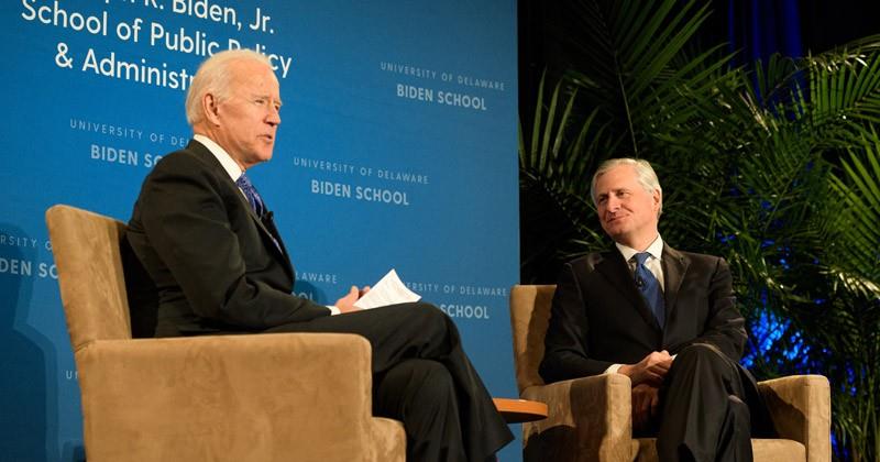 Joseph Biden and Jon Meacham chat