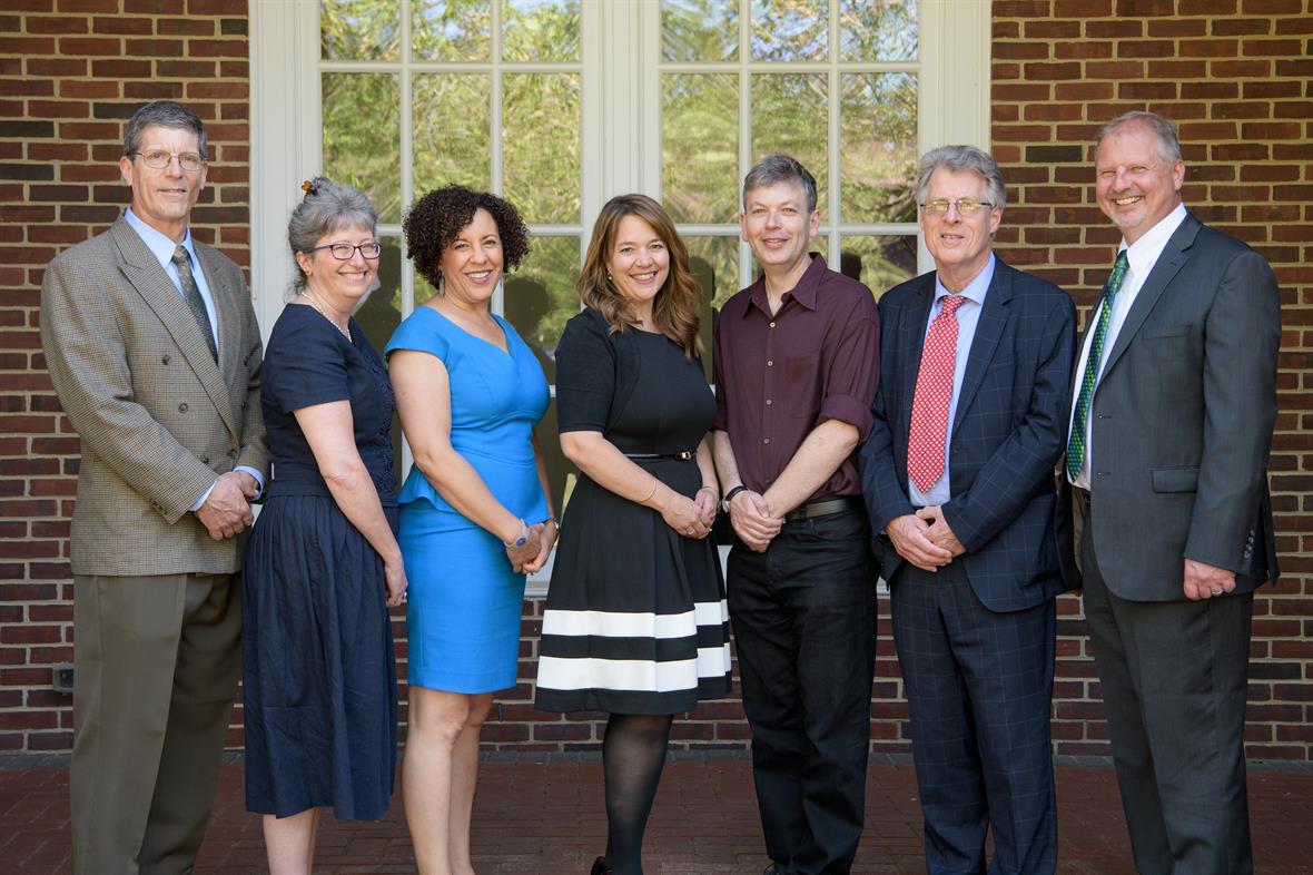 Six faculty members with the dean