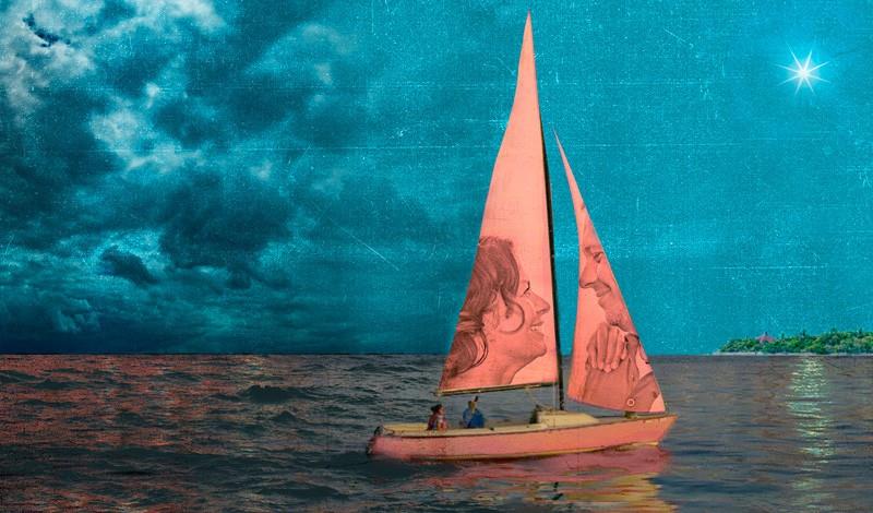 Illustration of couple on sailboat