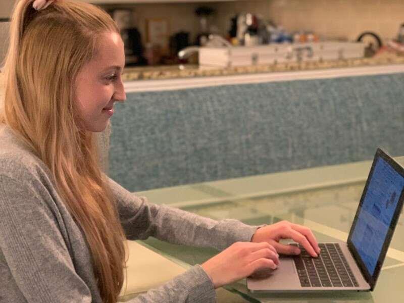 University of Delaware neuroscience major Emma Leefeldt of New Castle, Delaware, is spending the summer analyzing MRI data in her study of how uncertainty affects brain activity.