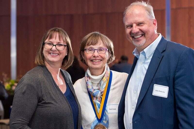 Pam Cook with Michelle Cirillo and John Pelesko following the ceremony