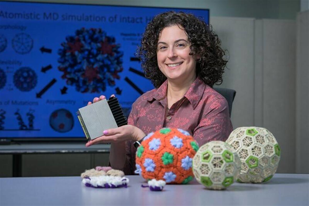 woman with virus models