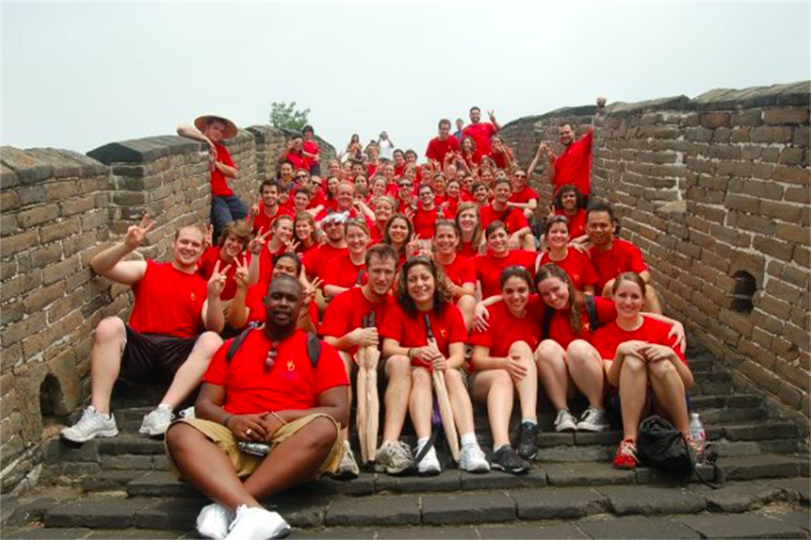 UD Chorale members on the Great Wall of China