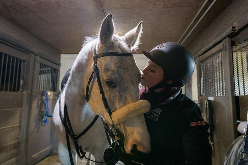 Alexandra Tett kisses her horse