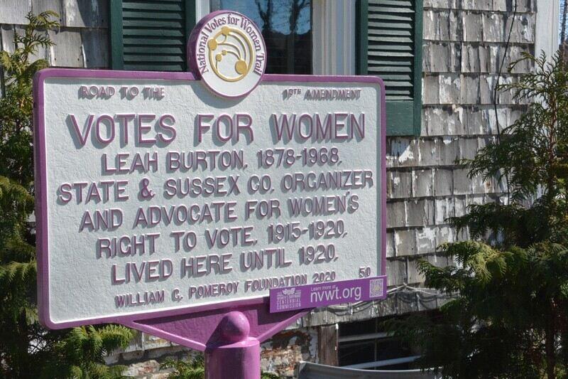 "Votes for Women" sign in front of a house