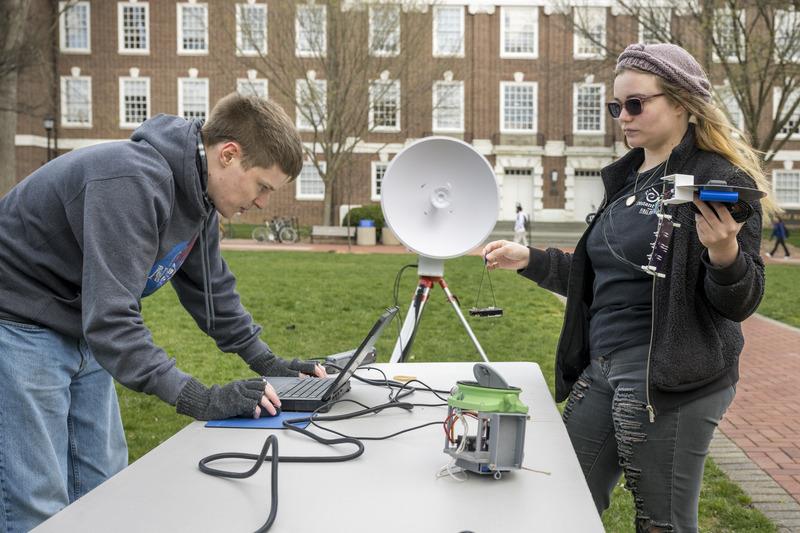 University of Delaware physics students Jarrod Bieber and Millie Dill